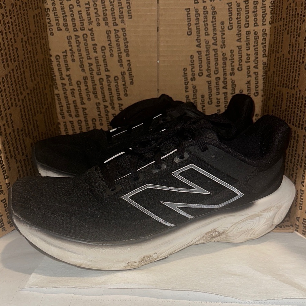 New Balance Men's Black and White Athletic Shoes